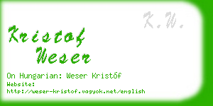 kristof weser business card